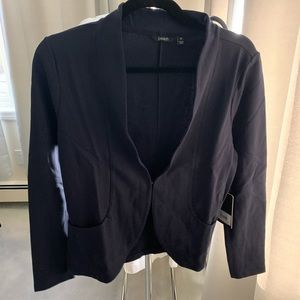 Peach Navy Ponte blazer